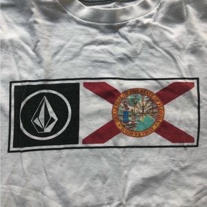 Vintage Volcom T-Shirt- White with Florida Flag